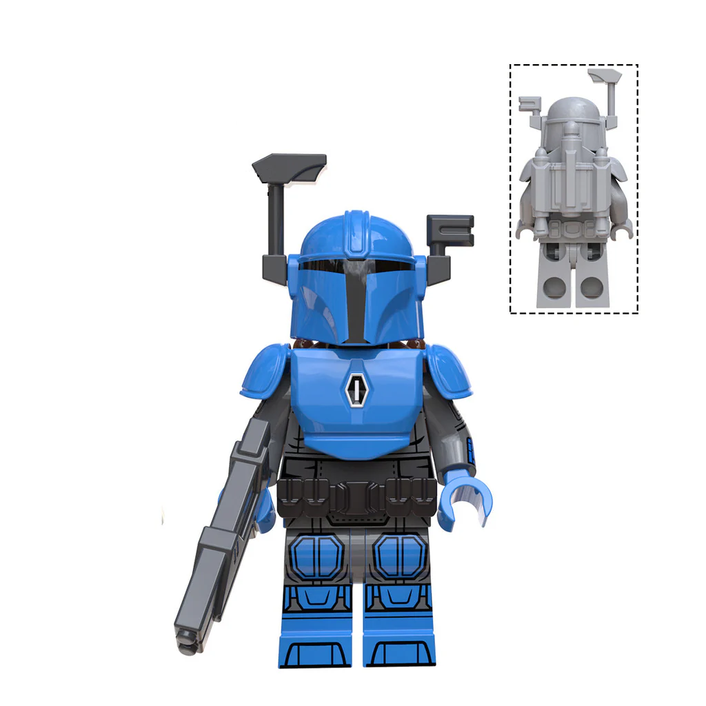 Custom-Compatible Armored Bounty Hunter Minifigure Set – Brick Building Fit