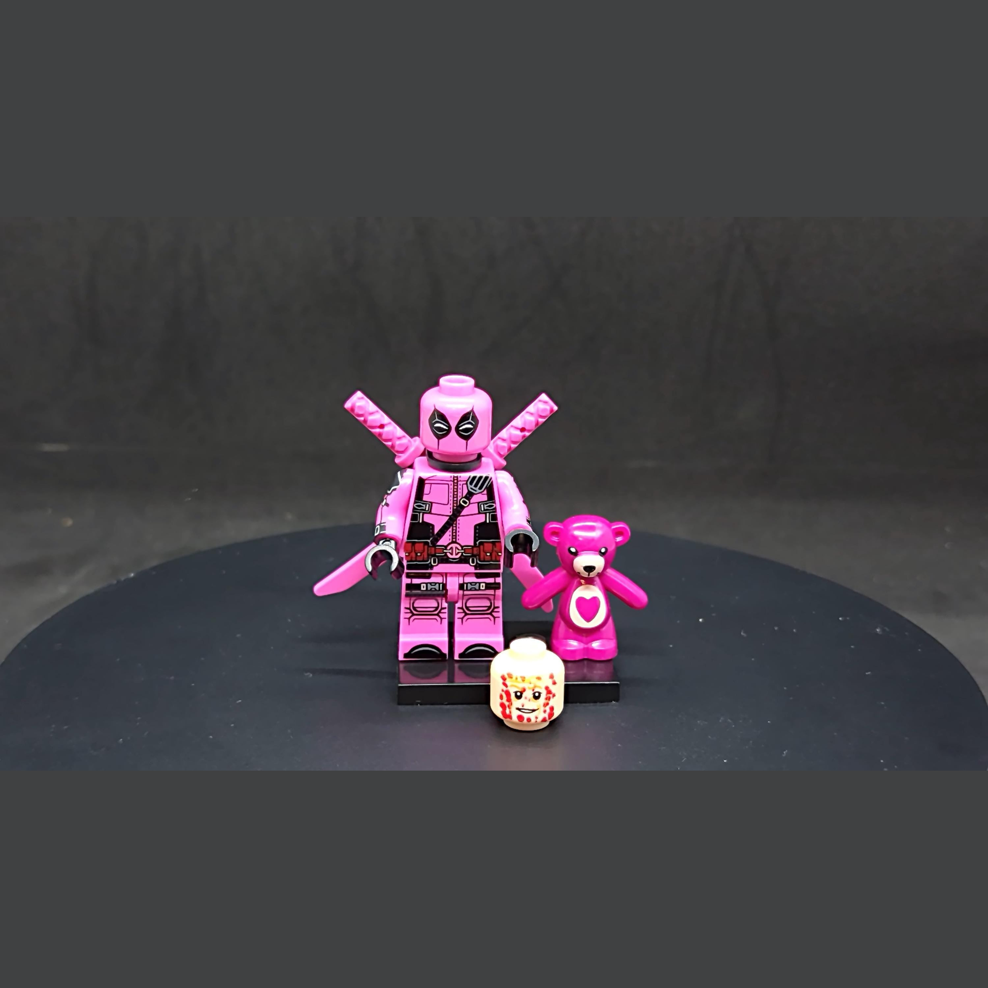 Marvel Pink Deadpool with Bear Figurine