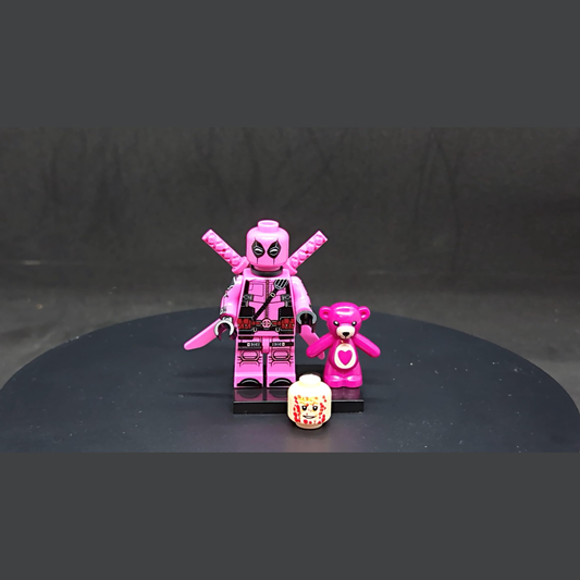 Marvel Pink Deadpool with Bear Figurine