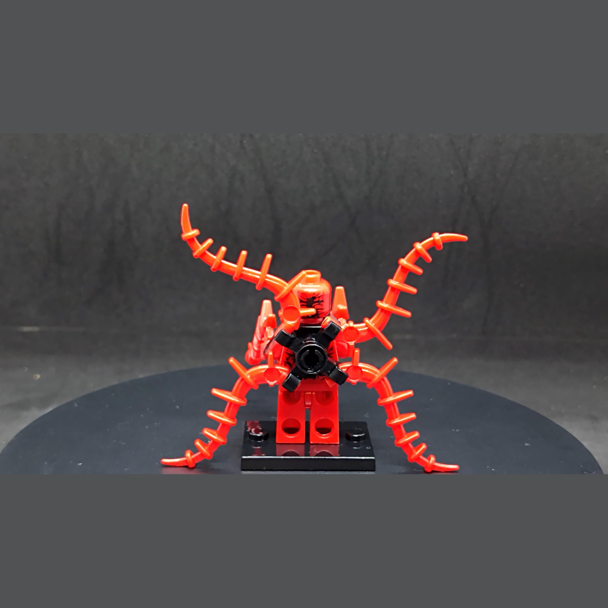 Custom-Compatible Red Symbiote Minifigure – Brick Building Fit