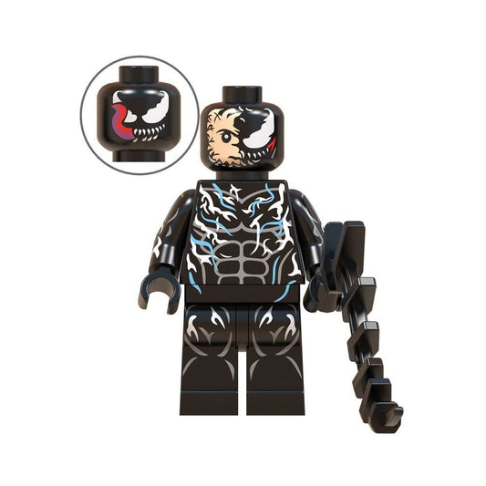 Custom-Compatible Black Symbiote Minifigure – Brick Building Fit
