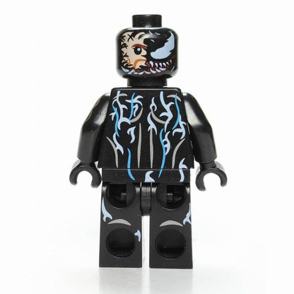 Custom-Compatible Black Symbiote Minifigure – Brick Building Fit