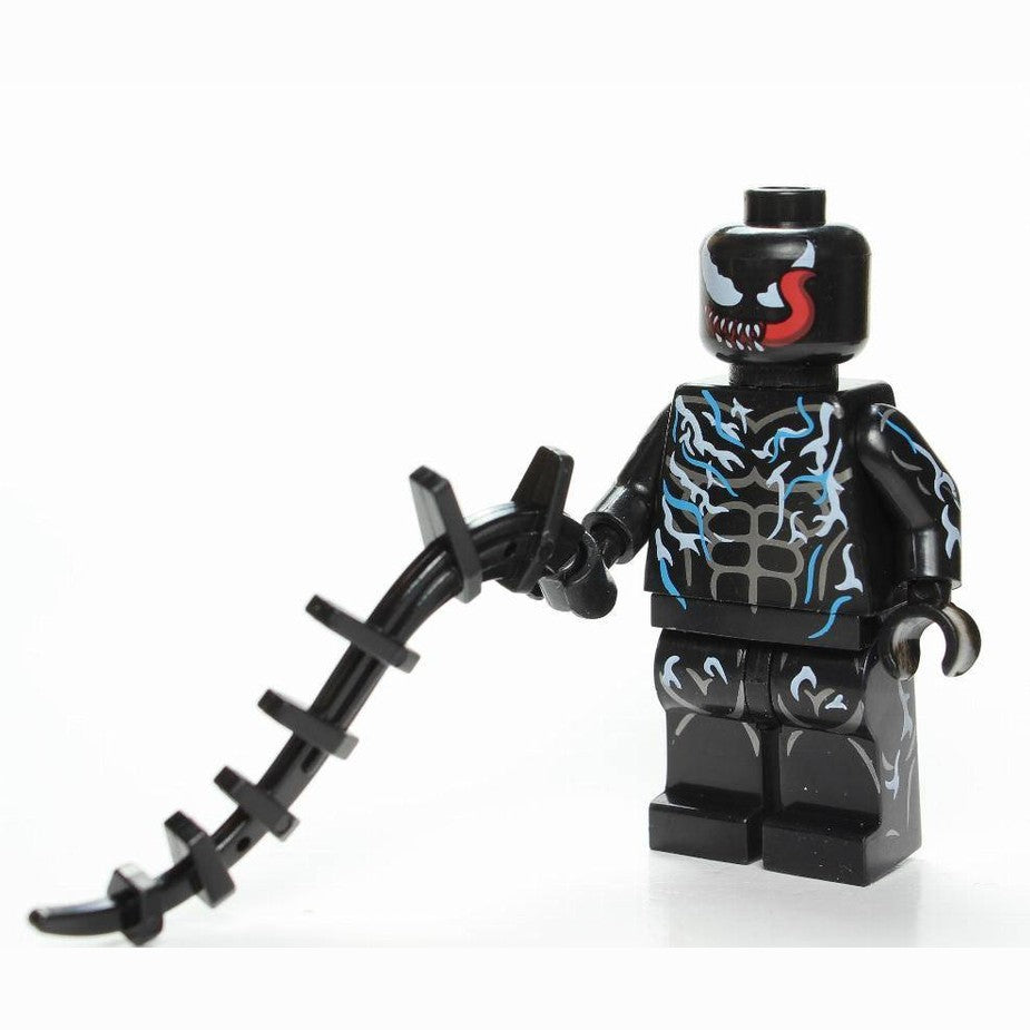 Custom-Compatible Black Symbiote Minifigure – Brick Building Fit