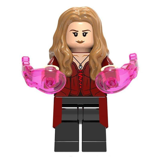 Custom-Compatible Red Sorceress Minifigure – Brick Building Fit