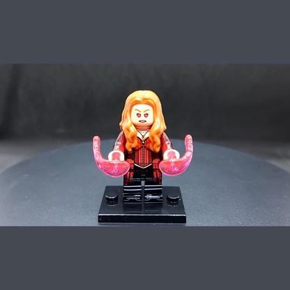 Custom-Compatible Red Sorceress Minifigure – Brick Building Fit
