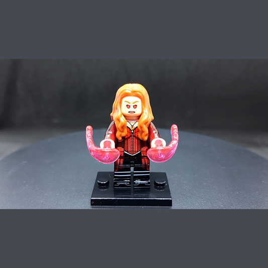 Custom-Compatible Red Sorceress Minifigure – Brick Building Fit