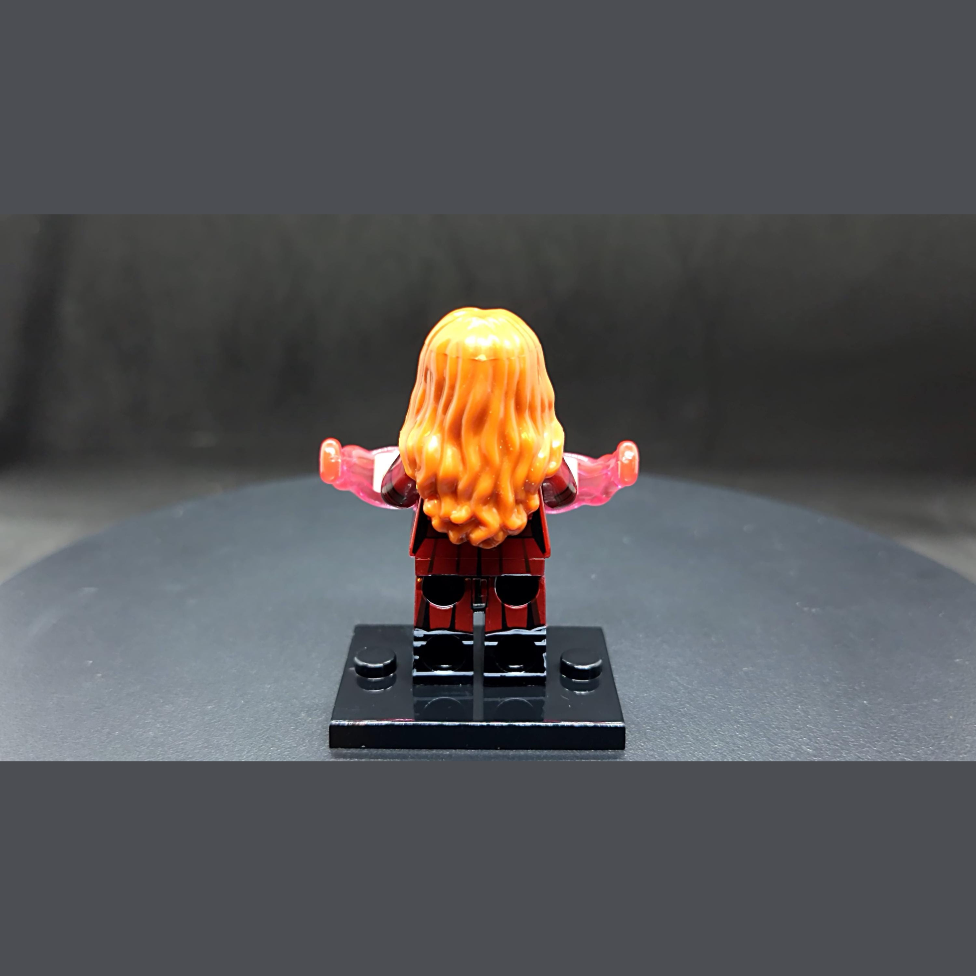 Custom-Compatible Red Sorceress Minifigure – Brick Building Fit