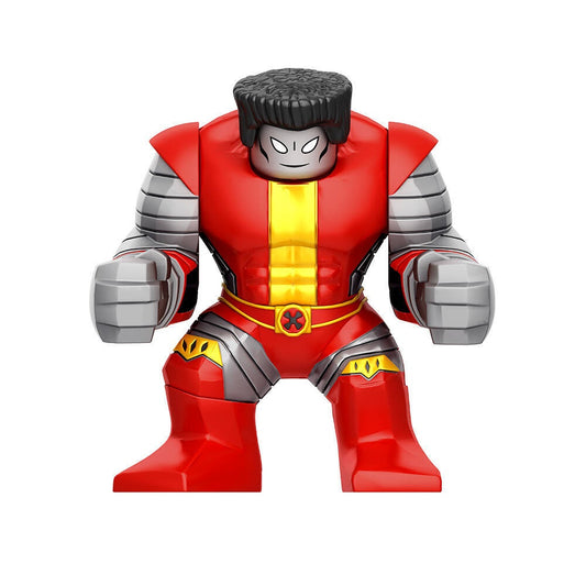 Custom-Compatible Steel-Skinned Hero Minifigure – Brick Building Fit