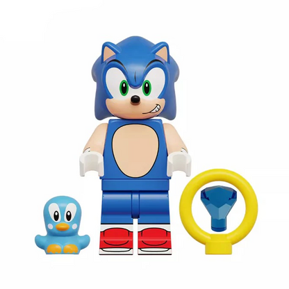 Custom-Compatible Blue Speed Hero Minifigure Set – Brick Building Fit