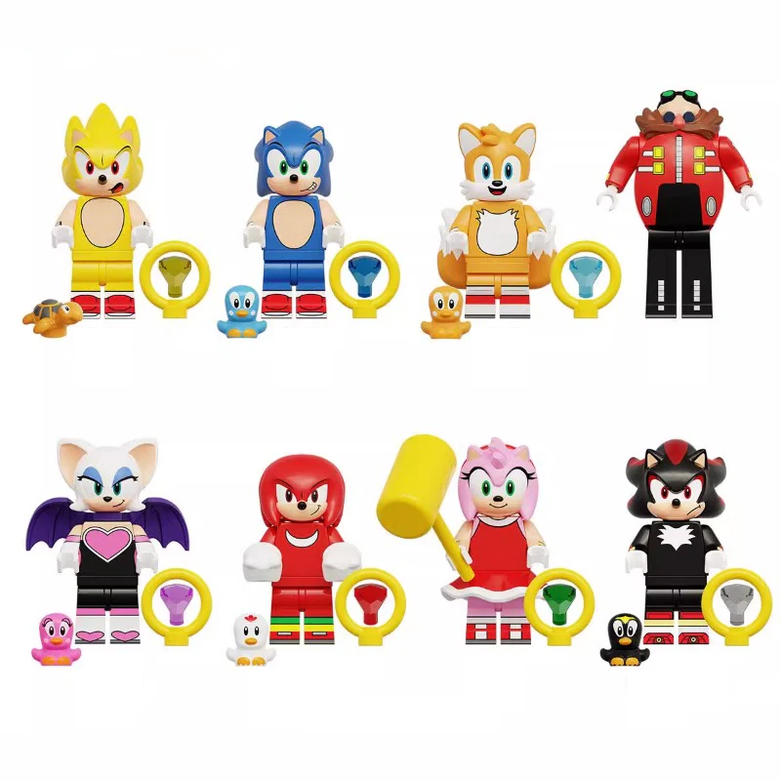 Custom-Compatible Blue Speed Hero Minifigure Set – Brick Building Fit