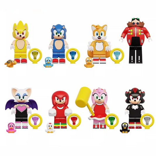 Custom-Compatible Blue Speed Hero Minifigure Set – Brick Building Fit