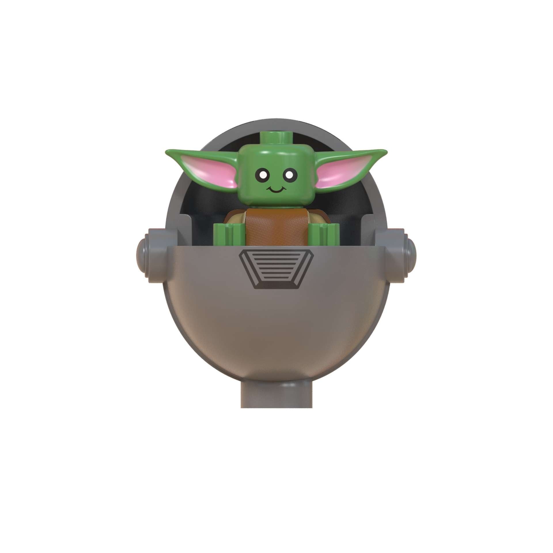 Custom-Compatible Green Alien Child with Pod Minifigure – Brick Building Fit