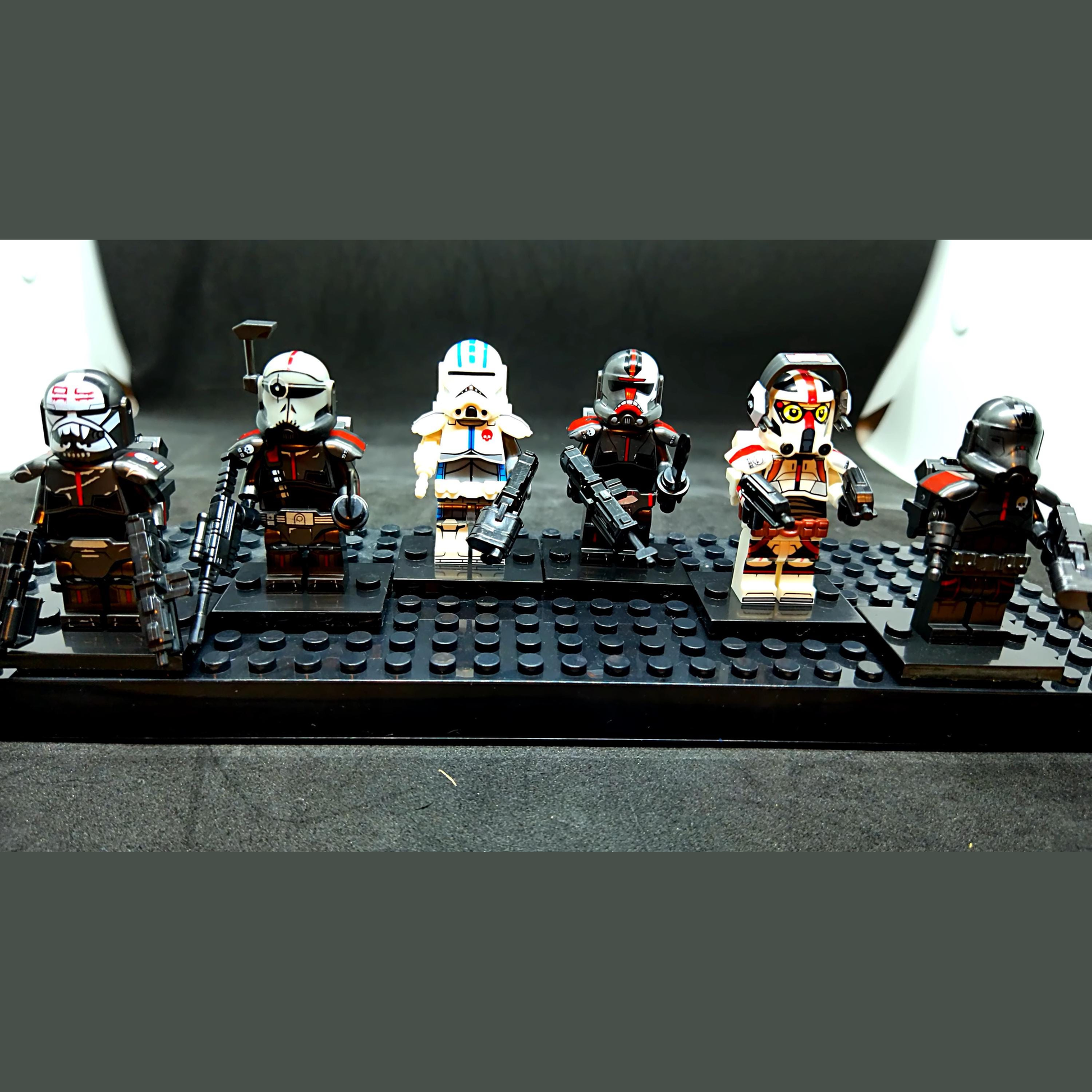 Custom-Compatible Elite Clone Minifigure Set – Brick Building Fit