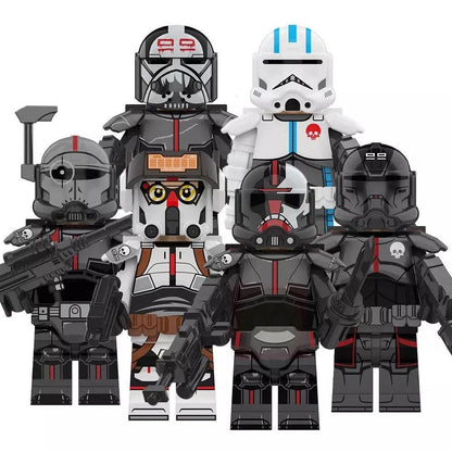 Custom-Compatible Elite Clone Minifigure Set – Brick Building Fit