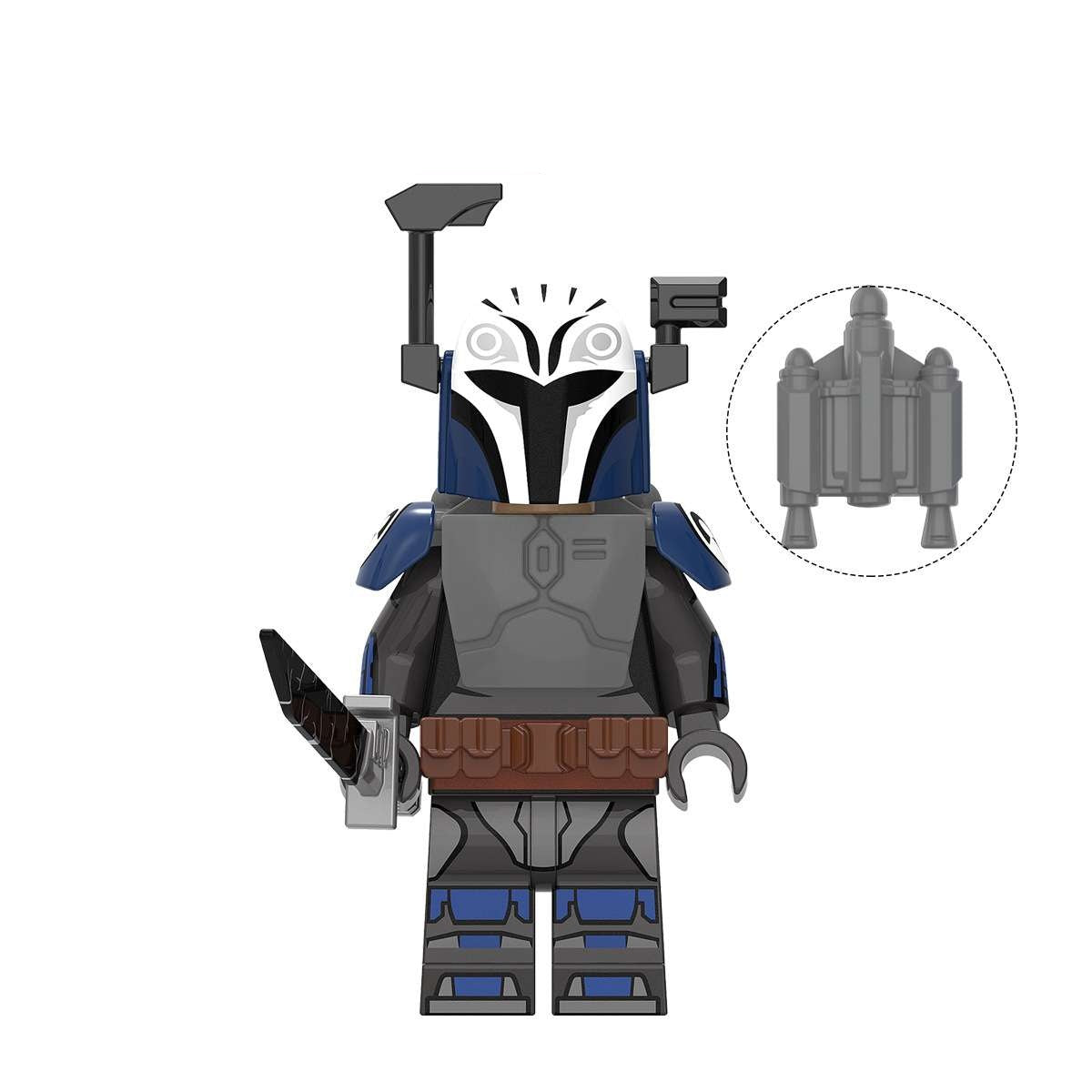 Custom-Compatible Mandalorian Warrior Minifigure – Brick Building Fit