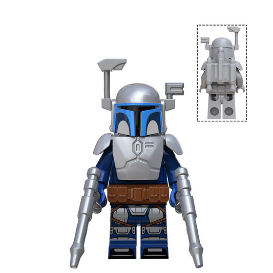 Custom-Compatible Armored Bounty Hunter Minifigure Set – Brick Building Fit