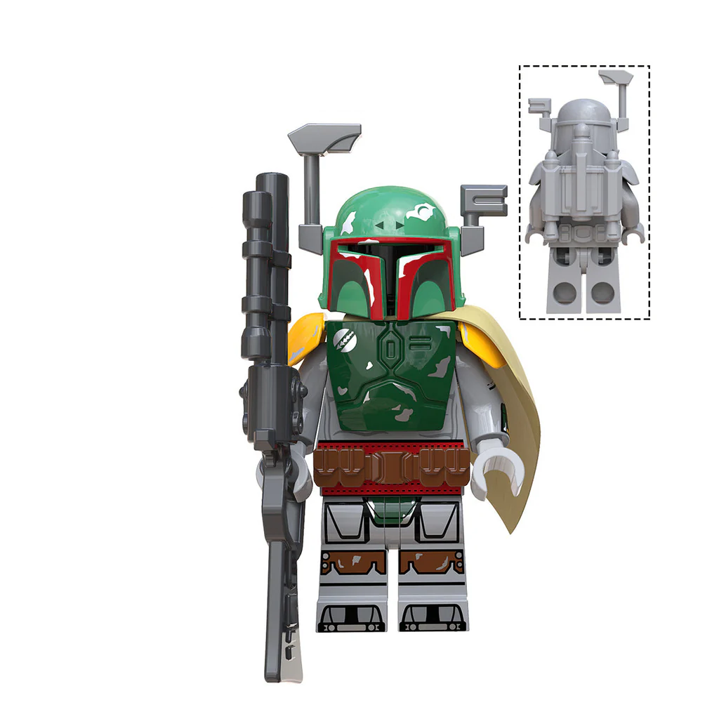 Custom-Compatible Armored Bounty Hunter Minifigure Set – Brick Building Fit