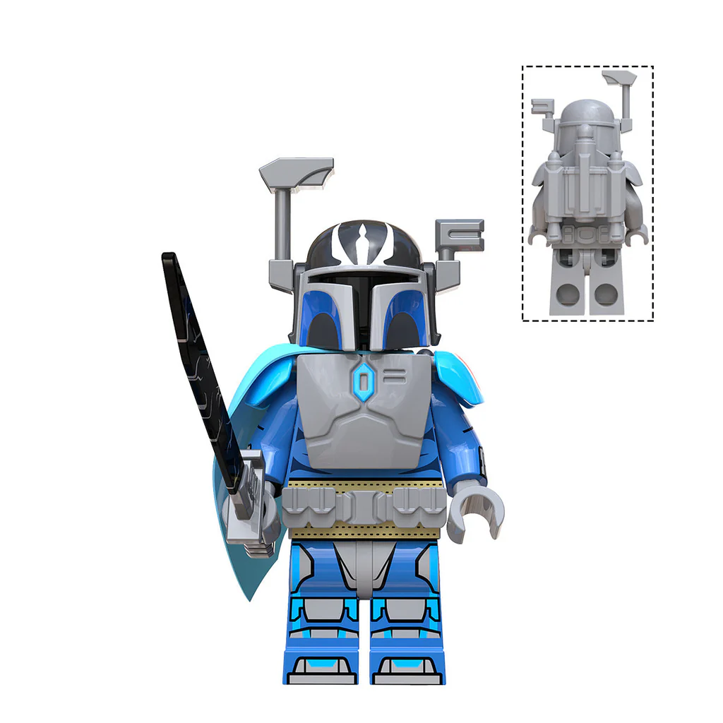 Custom-Compatible Armored Bounty Hunter Minifigure Set – Brick Building Fit
