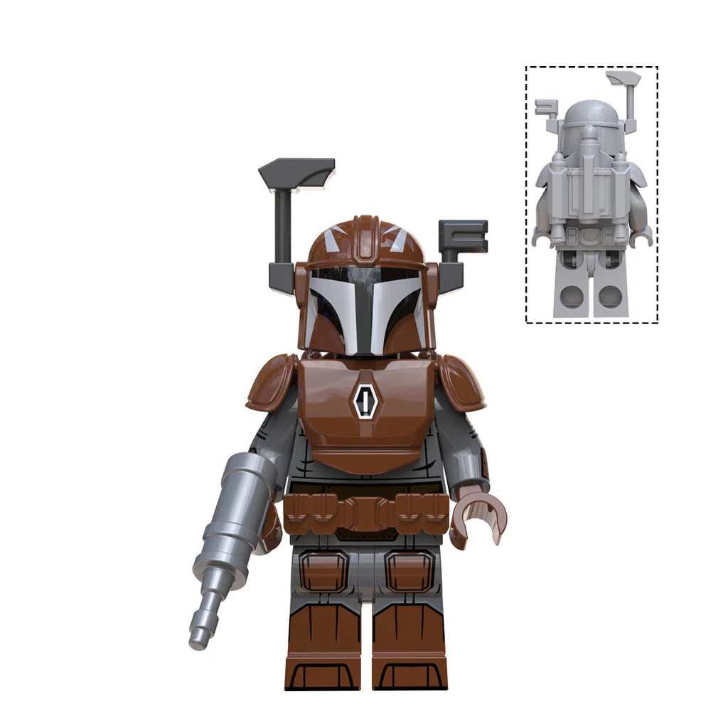 Custom-Compatible Armored Bounty Hunter Minifigure Set – Brick Building Fit