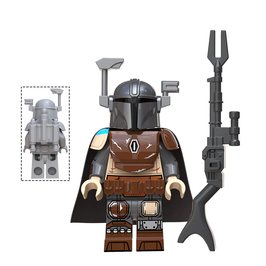 Custom-Compatible Armored Bounty Hunter Minifigure Set – Brick Building Fit