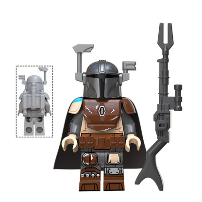 Custom-Compatible Armored Bounty Hunter Minifigure Set – Brick Building Fit