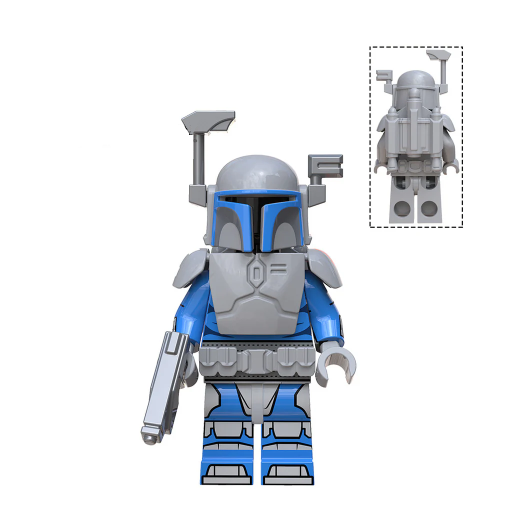 Custom-Compatible Armored Bounty Hunter Minifigure Set – Brick Building Fit