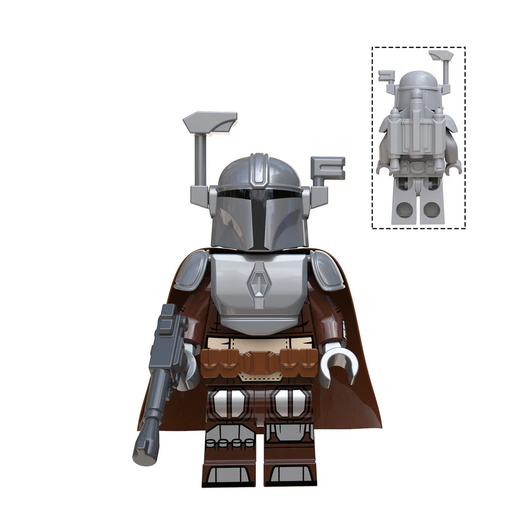 Custom-Compatible Armored Bounty Hunter Minifigure Set – Brick Building Fit
