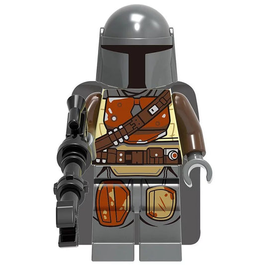 Custom-Compatible Armored Bounty Hunter Minifigure – Brick Building Fit