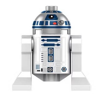 Galactic Saga Classic Astromech Droid Figurine with silver body and blue detailing.