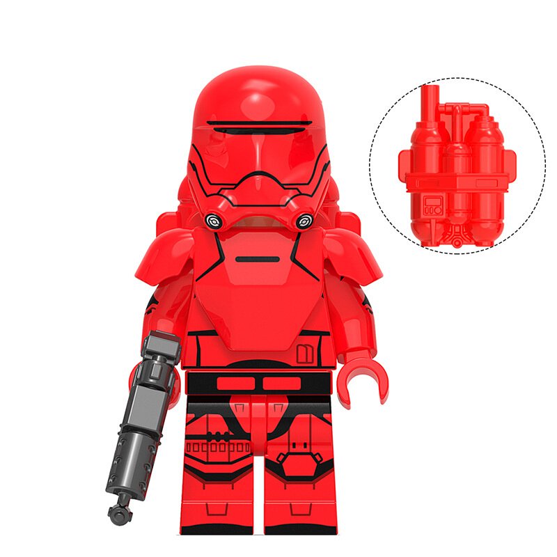 Custom-Compatible Red Flame Trooper Minifigure – Brick Building Fit