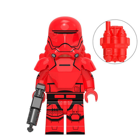 Custom-Compatible Red Flame Trooper Minifigure – Brick Building Fit