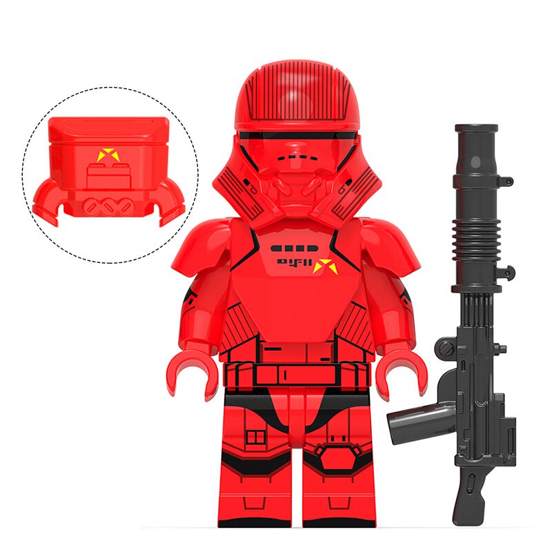 Custom-Compatible Red Pilot Trooper Minifigure – Brick Building Fit