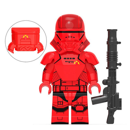 Custom-Compatible Red Pilot Trooper Minifigure – Brick Building Fit