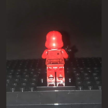 Custom-Compatible Red Armored Trooper Minifigure – Brick Building Fit