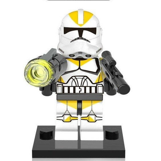 Custom-Compatible Yellow Clone Trooper Minifigure – Brick Building Fit