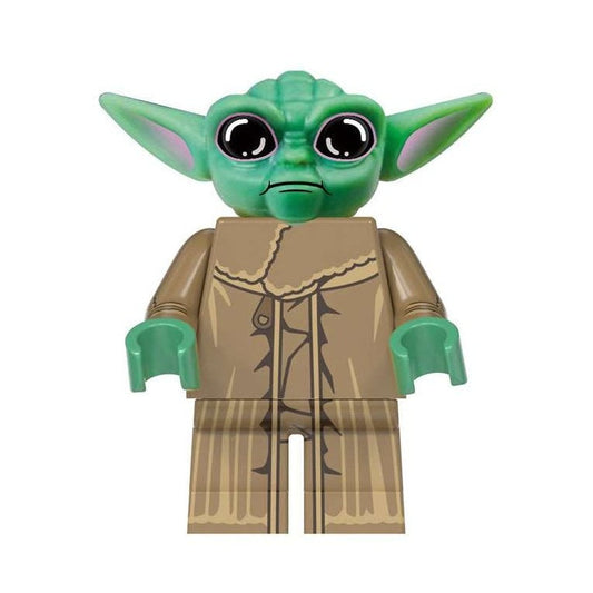 Custom-Compatible Green Jedi Master Minifigure – Brick Building Fit