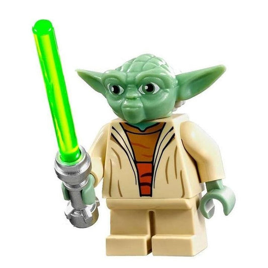 Custom-Compatible Green Jedi Elder Minifigure – Brick Building Fit