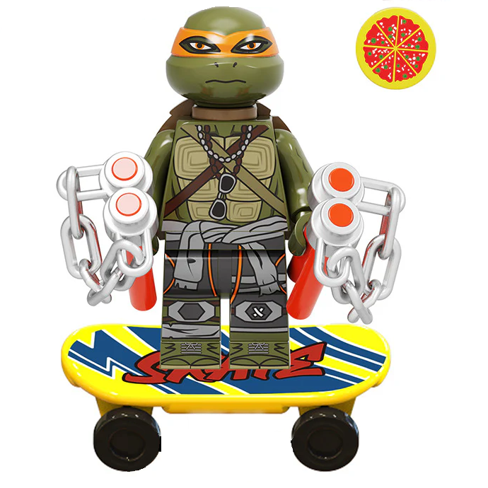 Custom-Compatible Hero Turtle Minifigure Set – Brick Building Fit