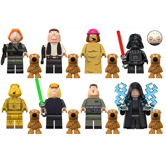 Bargain Brix Action Figures Animated Galactic Comedy Family Figurine Set