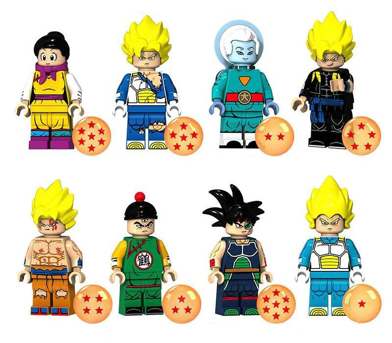 Bargain Brix Action Figures Anime Power Warrior Figurine Set - Energy Fighter Collection