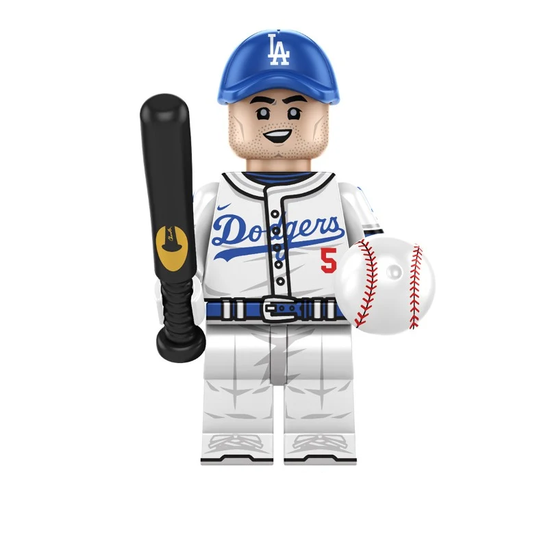 Bargain Brix Action Figures Blue Crew First Baseman Pro Baseball Superstar Figurine Set – All-Star Player Collection