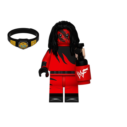 Bargain Brix Action Figures Crimson Demon Champion Pro Wrestling Legends Figurine Set – Championship Ring Collection