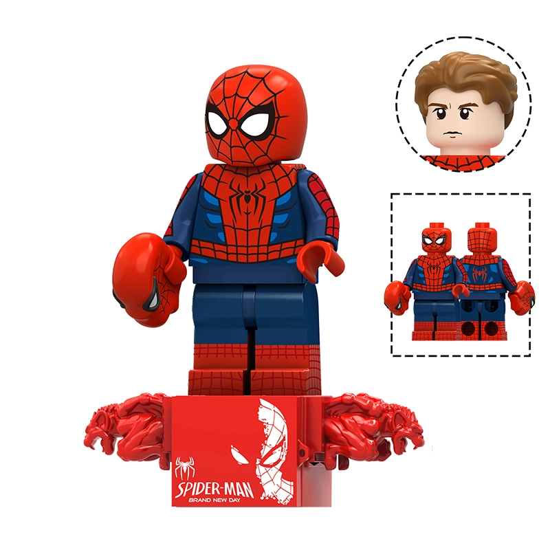 Bargain Brix Action Figures Crimson Web Hero Web-Slinging Hero & Supervillain Figurine Set – City Battle Collection