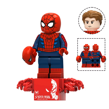 Bargain Brix Action Figures Crimson Web Hero Web-Slinging Hero & Supervillain Figurine Set – City Battle Collection