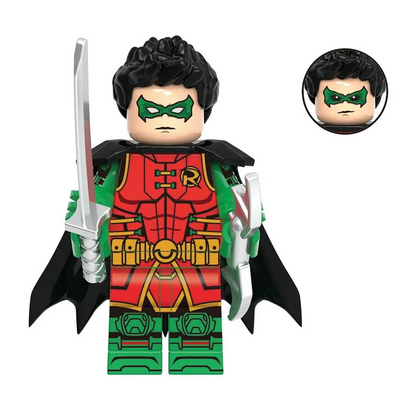 Bargain Brix Action Figures Emerald Heir Dark City Vigilante & Sidekick Figurine Set