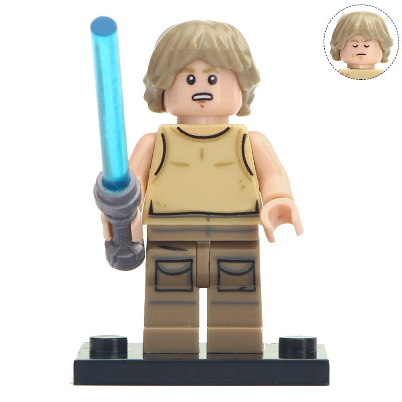 Bargain Brix Action Figures Galactic Farmboy Hero Figurine – Blue Energy Blade Warrior