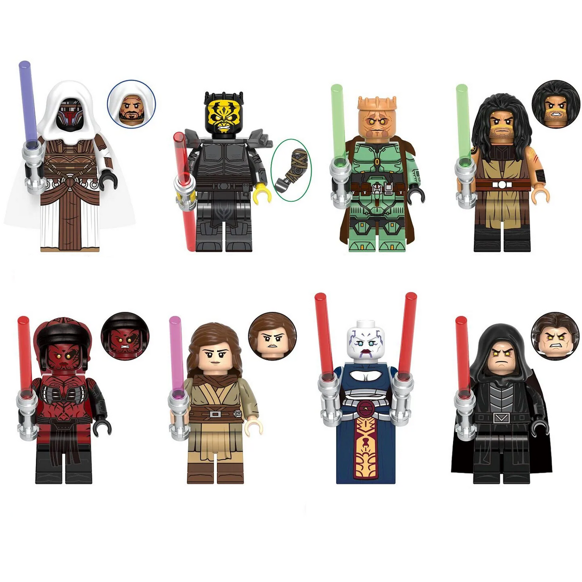 Bargain Brix Action Figures Galactic Saga Warrior Figurine Set – Light & Dark Order Collection