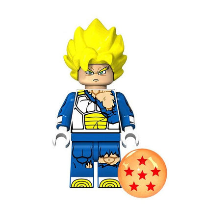 Bargain Brix Action Figures Golden Battle Prince Anime Power Warrior Figurine Set - Energy Fighter Collection