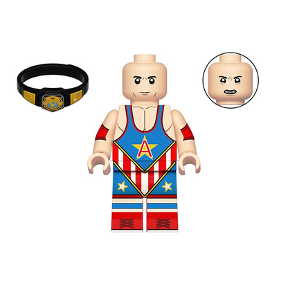 Bargain Brix Action Figures Patriot Grappling Champion Pro Wrestling Legends Figurine Set – Championship Ring Collection