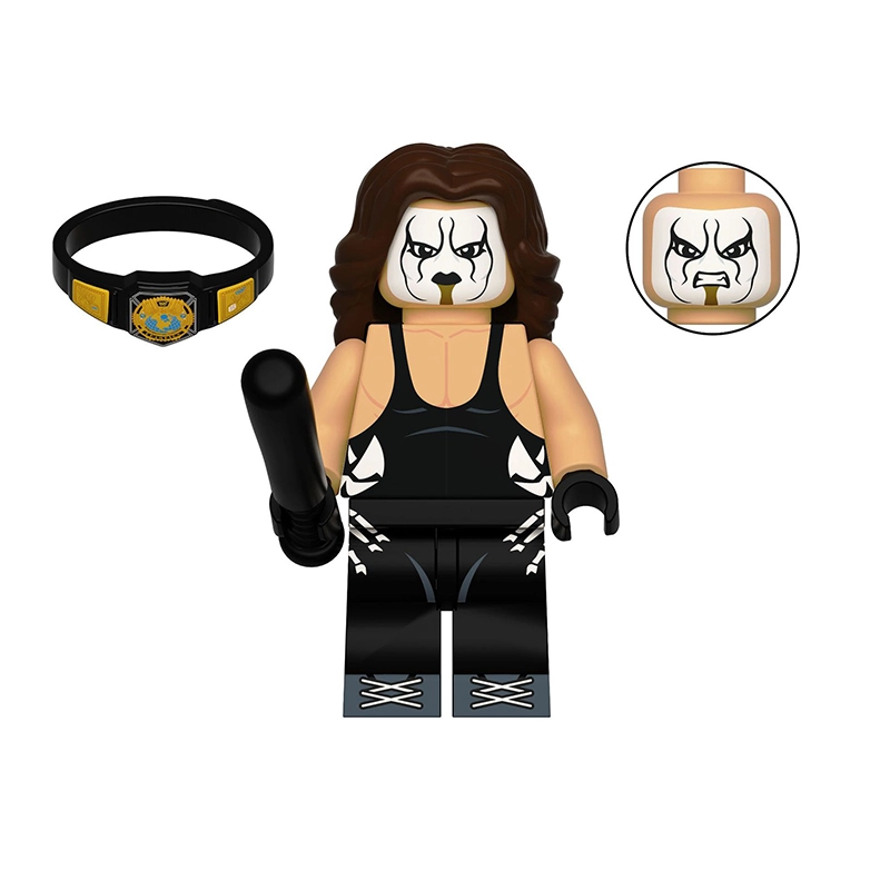 Bargain Brix Action Figures Phantom Face-Paint Legend Pro Wrestling Legends Figurine Set – Championship Ring Collection